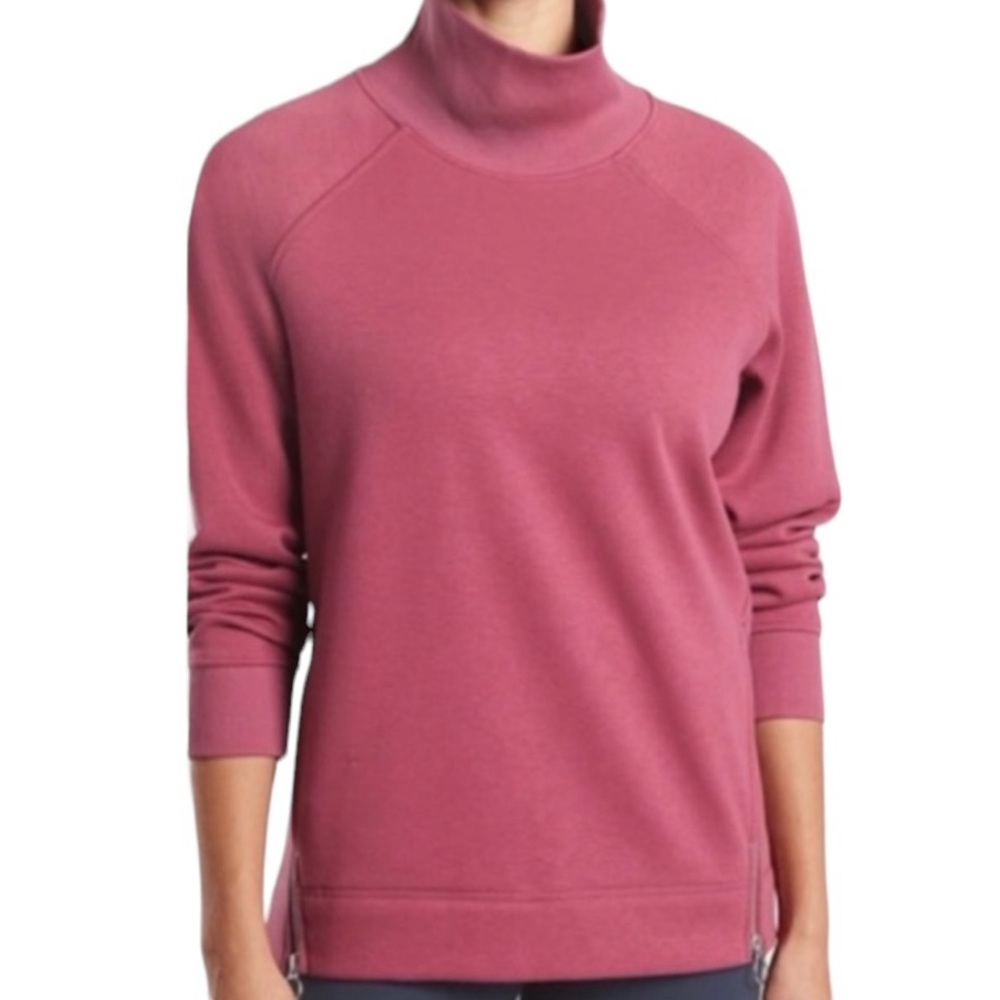Athleta Cozy Karma side zip funnel pullover top XS